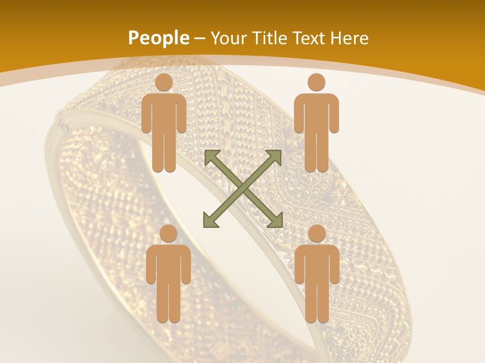 A Gold Bracelet On A White Surface With A Gold Background PowerPoint Template
