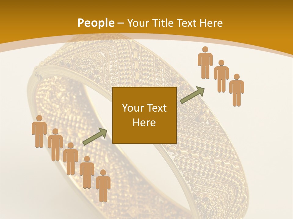A Gold Bracelet On A White Surface With A Gold Background PowerPoint Template