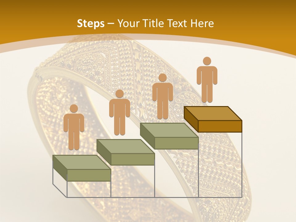 A Gold Bracelet On A White Surface With A Gold Background PowerPoint Template