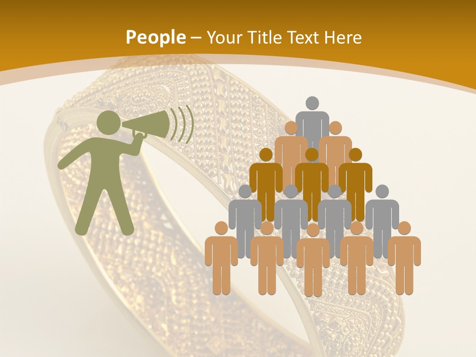 A Gold Bracelet On A White Surface With A Gold Background PowerPoint Template