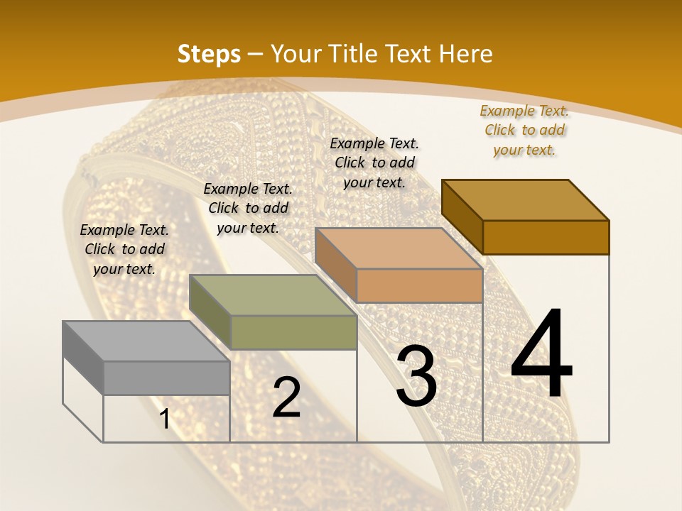 A Gold Bracelet On A White Surface With A Gold Background PowerPoint Template