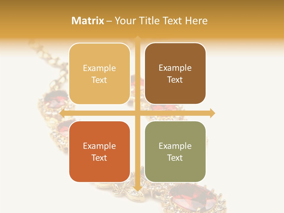 A Gold Necklace With Red Stones On A White Background PowerPoint Template