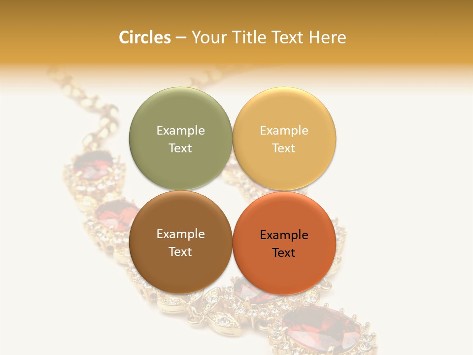 A Gold Necklace With Red Stones On A White Background PowerPoint Template