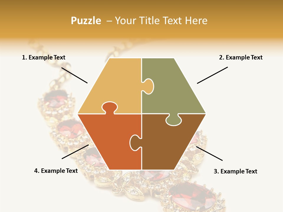 A Gold Necklace With Red Stones On A White Background PowerPoint Template