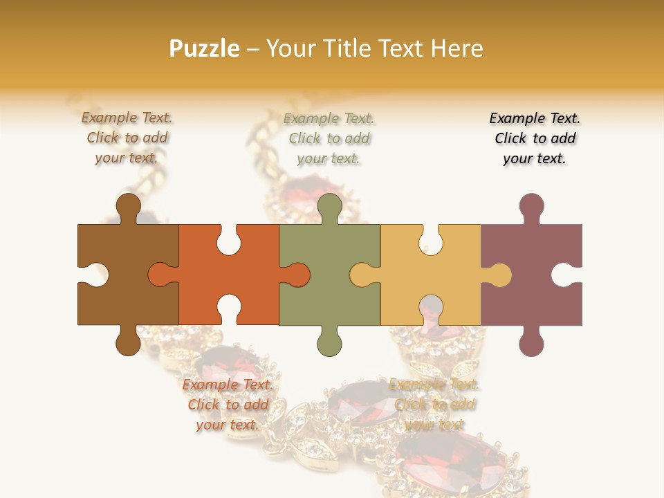 A Gold Necklace With Red Stones On A White Background PowerPoint Template