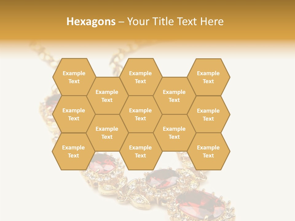A Gold Necklace With Red Stones On A White Background PowerPoint Template