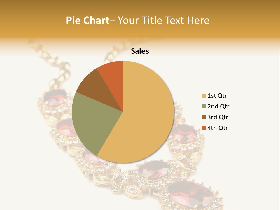 A Gold Necklace With Red Stones On A White Background PowerPoint Template