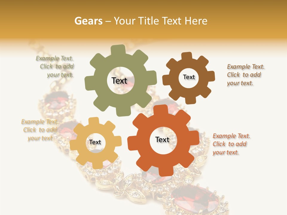 A Gold Necklace With Red Stones On A White Background PowerPoint Template