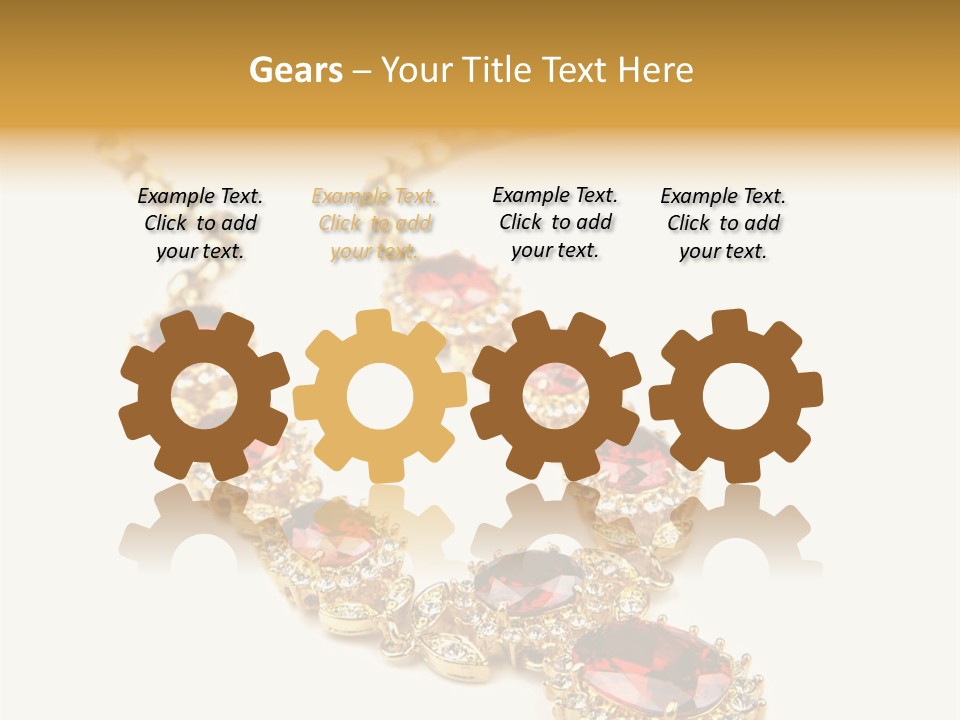 A Gold Necklace With Red Stones On A White Background PowerPoint Template