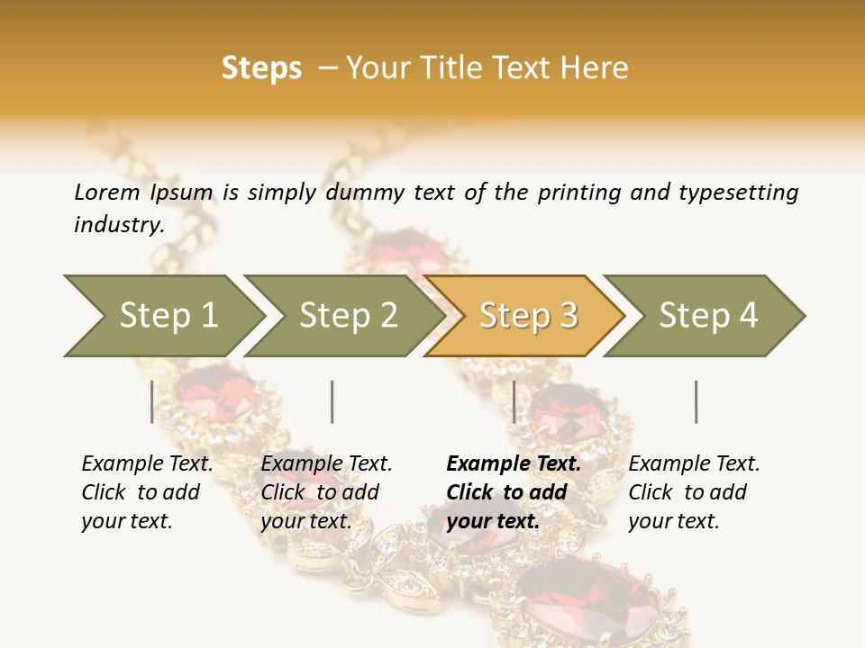 A Gold Necklace With Red Stones On A White Background PowerPoint Template