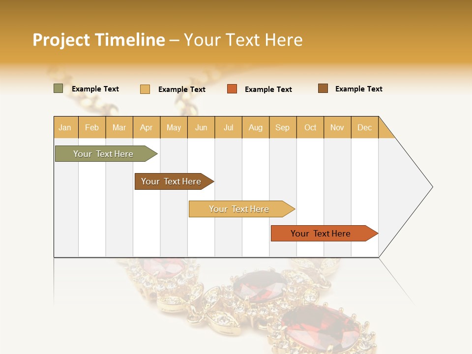 A Gold Necklace With Red Stones On A White Background PowerPoint Template