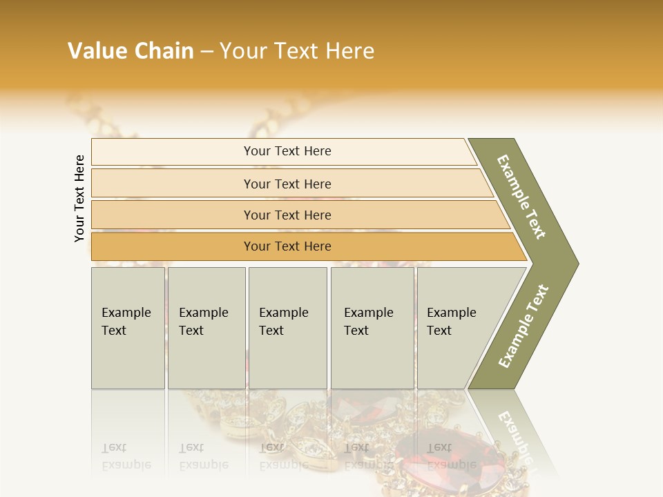 A Gold Necklace With Red Stones On A White Background PowerPoint Template