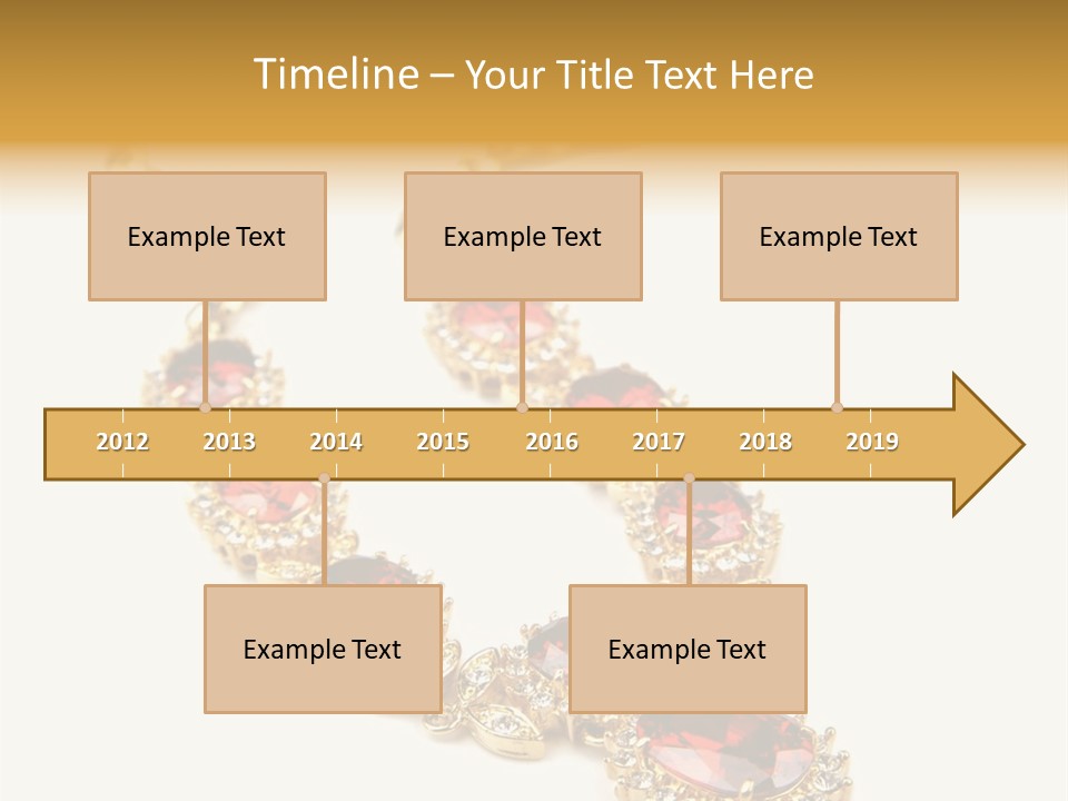 A Gold Necklace With Red Stones On A White Background PowerPoint Template