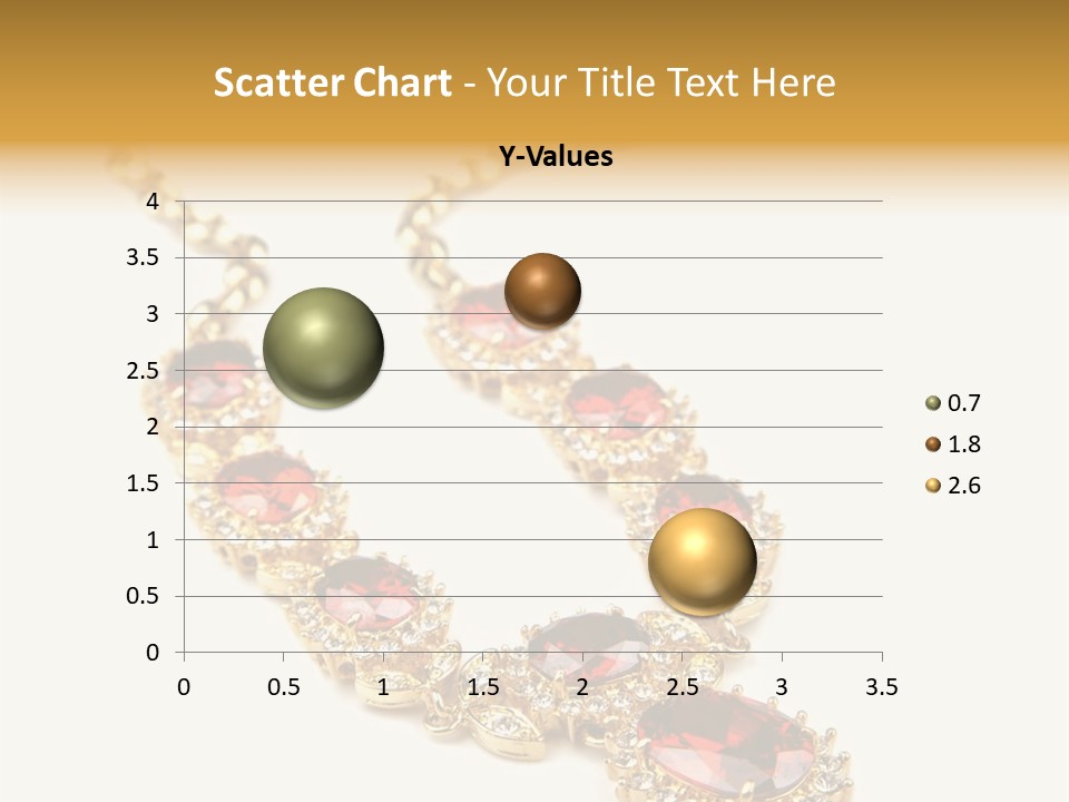 A Gold Necklace With Red Stones On A White Background PowerPoint Template