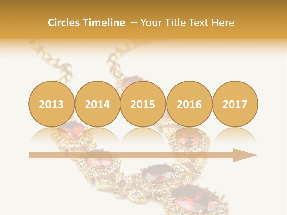 A Gold Necklace With Red Stones On A White Background PowerPoint Template