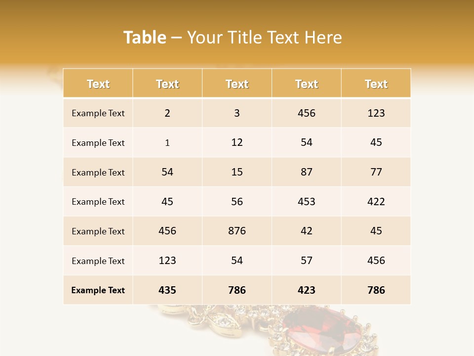 A Gold Necklace With Red Stones On A White Background PowerPoint Template