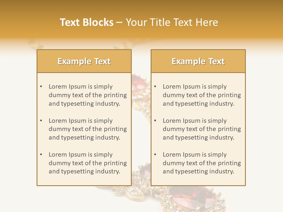 A Gold Necklace With Red Stones On A White Background PowerPoint Template