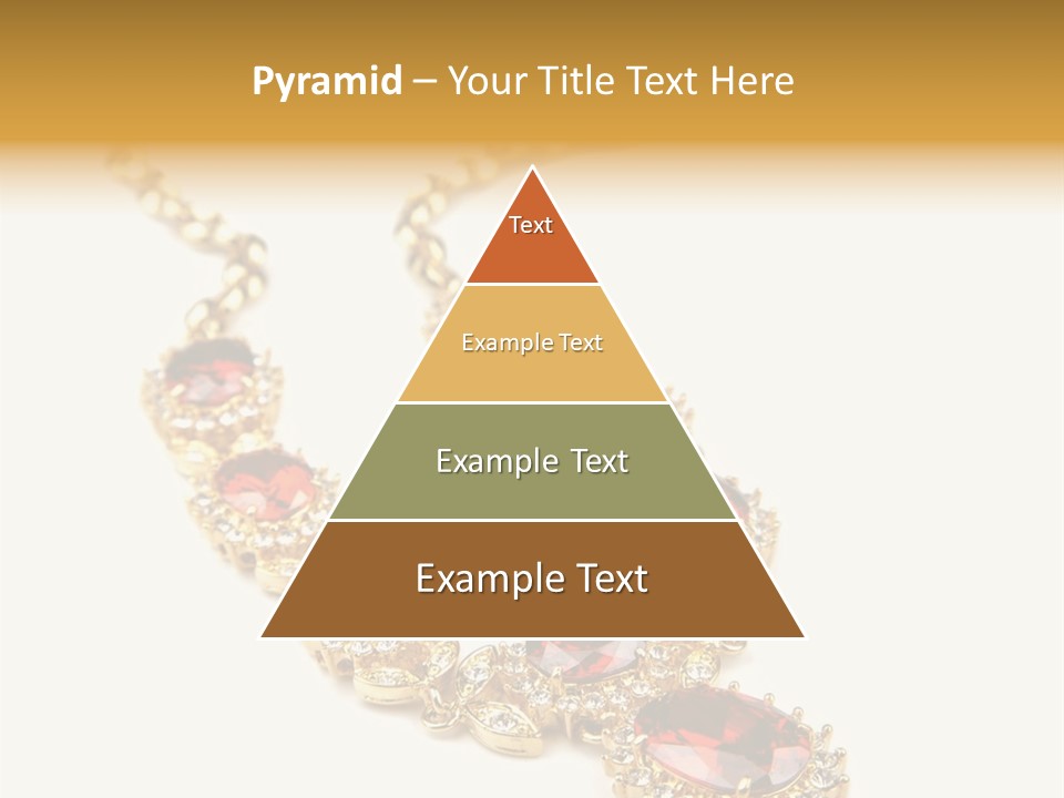 A Gold Necklace With Red Stones On A White Background PowerPoint Template