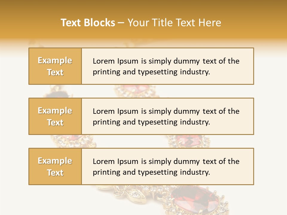 A Gold Necklace With Red Stones On A White Background PowerPoint Template