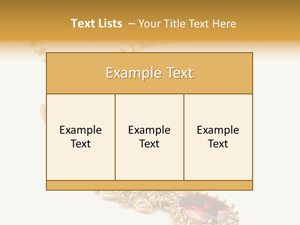 A Gold Necklace With Red Stones On A White Background PowerPoint Template