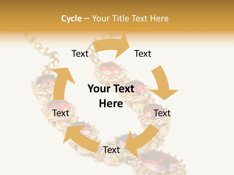 A Gold Necklace With Red Stones On A White Background PowerPoint Template