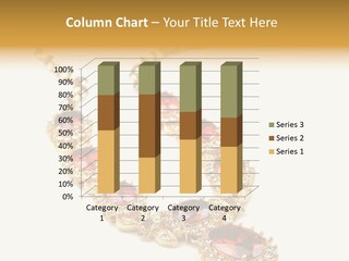 A Gold Necklace With Red Stones On A White Background PowerPoint Template