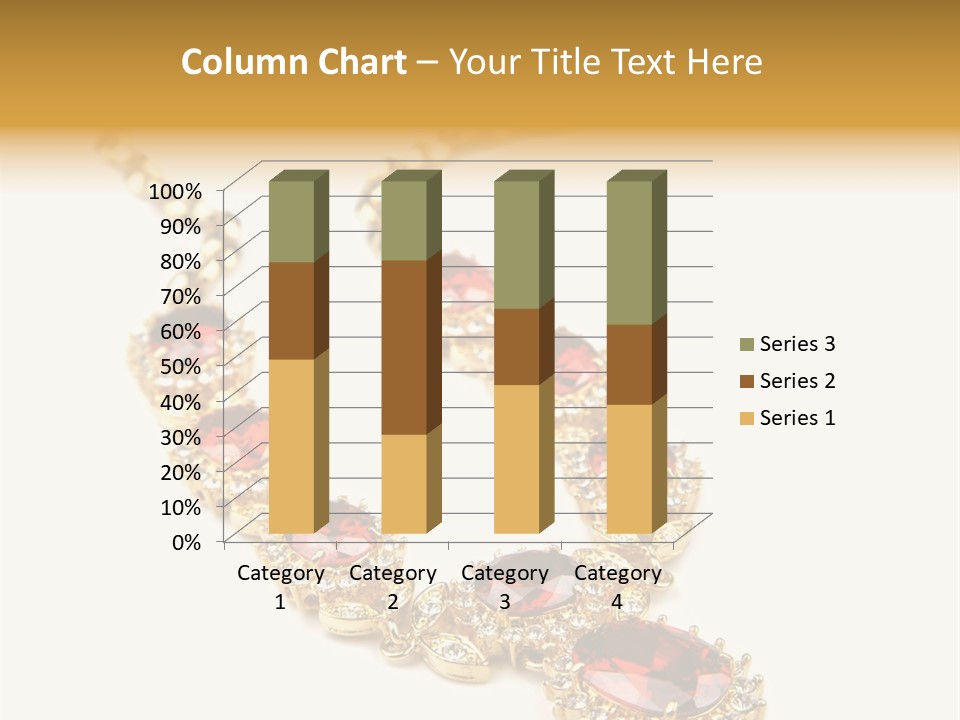 A Gold Necklace With Red Stones On A White Background PowerPoint Template