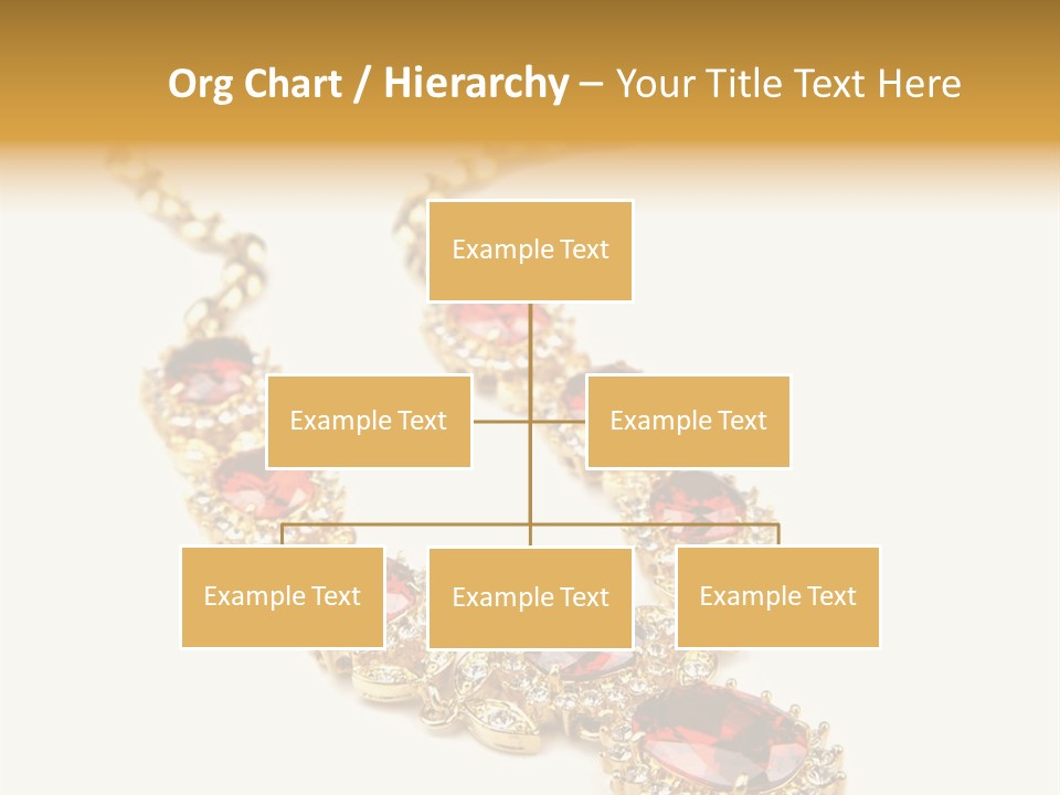 A Gold Necklace With Red Stones On A White Background PowerPoint Template