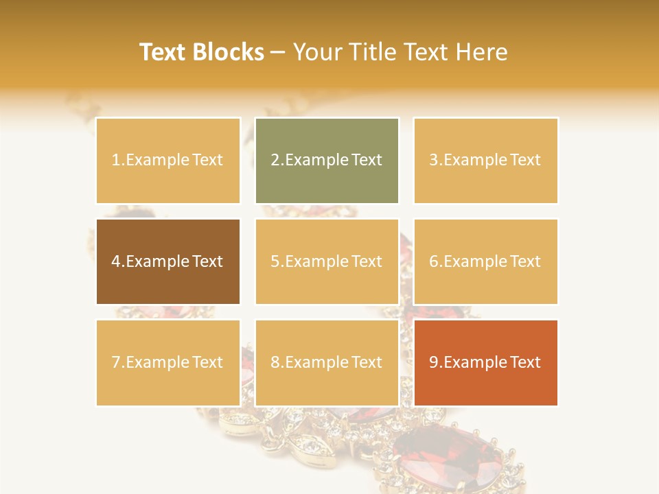 A Gold Necklace With Red Stones On A White Background PowerPoint Template