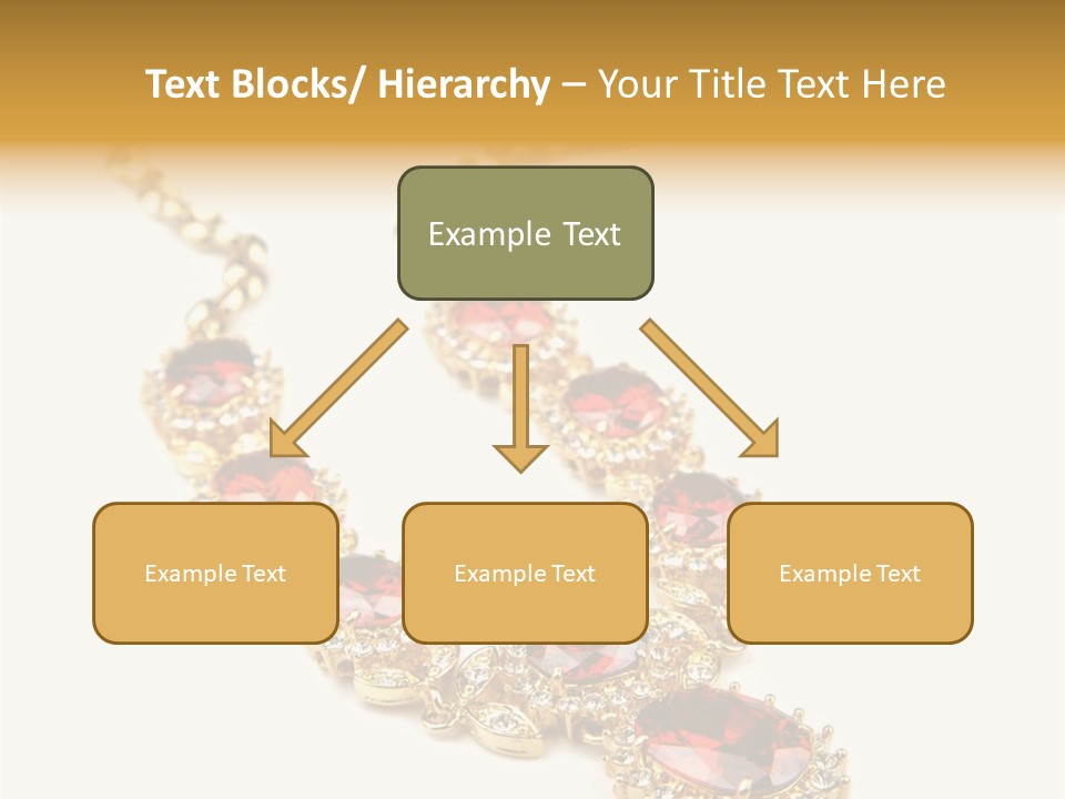 A Gold Necklace With Red Stones On A White Background PowerPoint Template