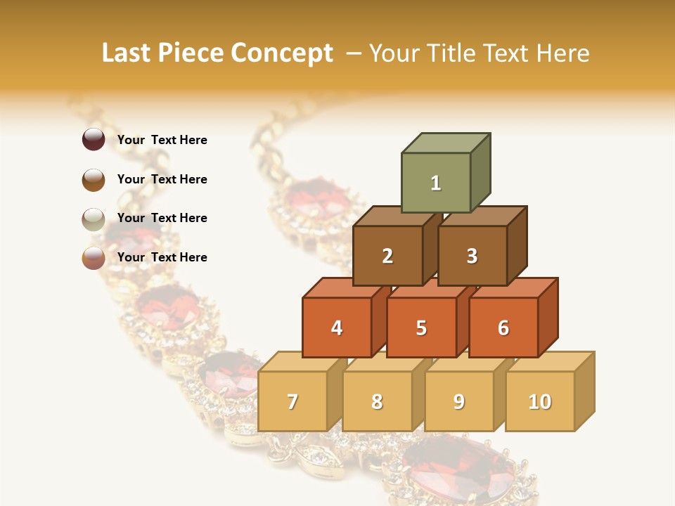 A Gold Necklace With Red Stones On A White Background PowerPoint Template