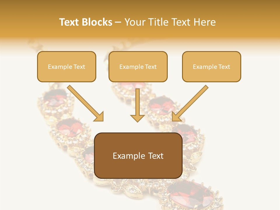 A Gold Necklace With Red Stones On A White Background PowerPoint Template