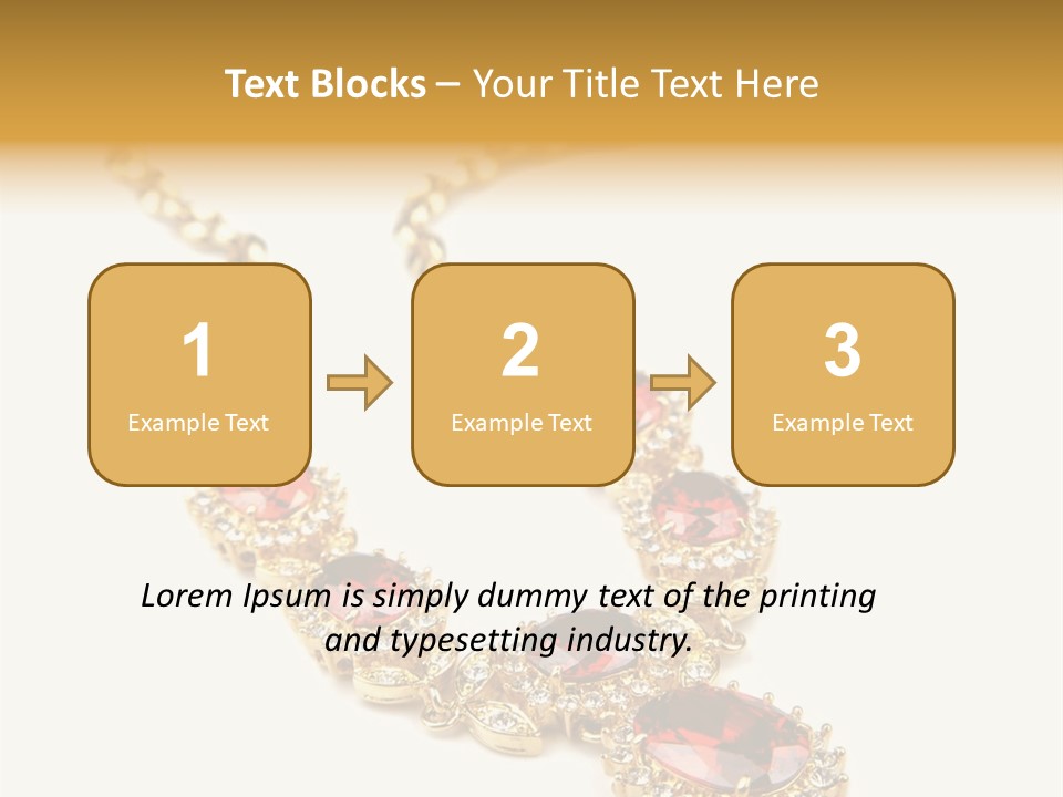 A Gold Necklace With Red Stones On A White Background PowerPoint Template