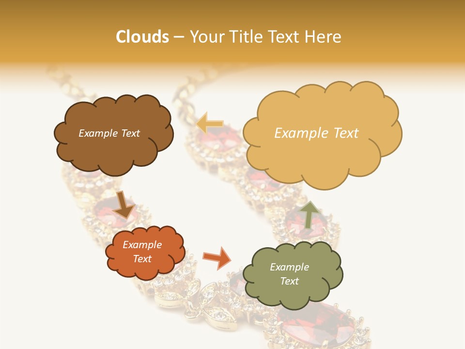 A Gold Necklace With Red Stones On A White Background PowerPoint Template
