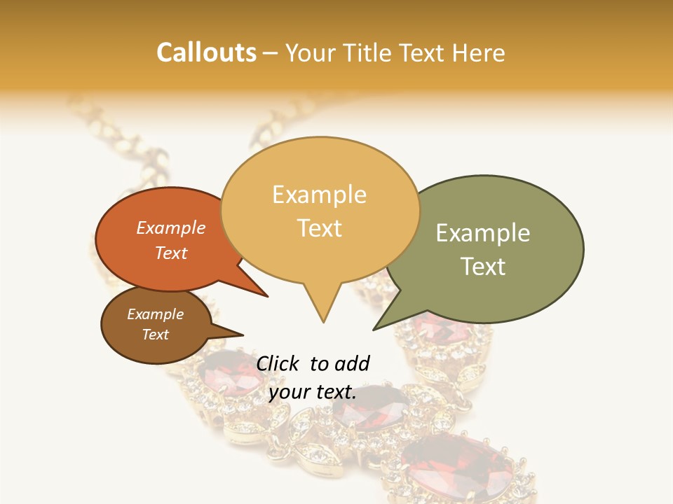 A Gold Necklace With Red Stones On A White Background PowerPoint Template