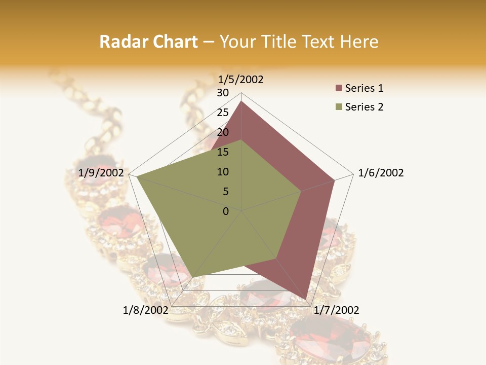 A Gold Necklace With Red Stones On A White Background PowerPoint Template