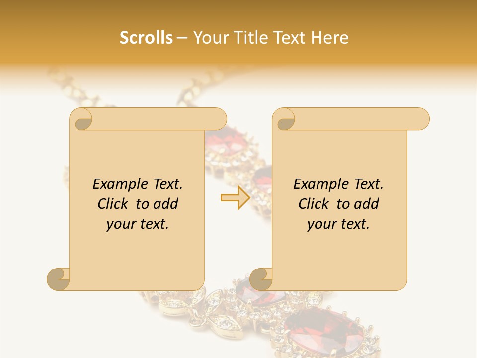 A Gold Necklace With Red Stones On A White Background PowerPoint Template