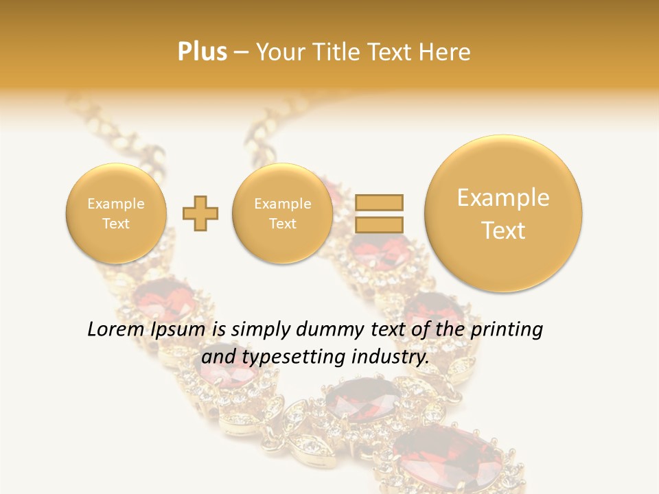 A Gold Necklace With Red Stones On A White Background PowerPoint Template
