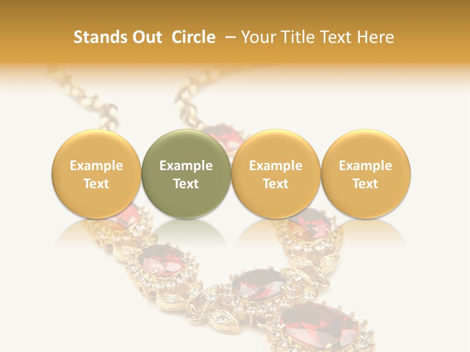 A Gold Necklace With Red Stones On A White Background PowerPoint Template