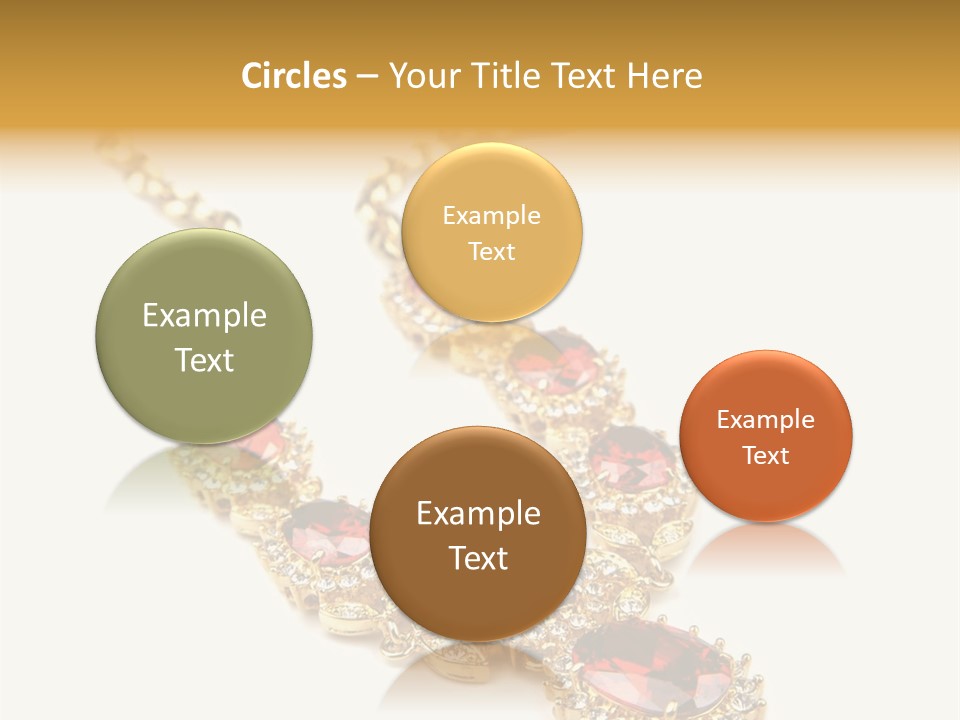 A Gold Necklace With Red Stones On A White Background PowerPoint Template