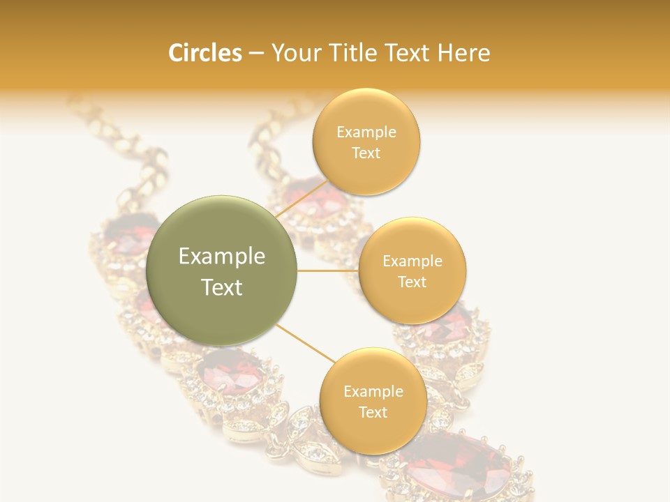A Gold Necklace With Red Stones On A White Background PowerPoint Template