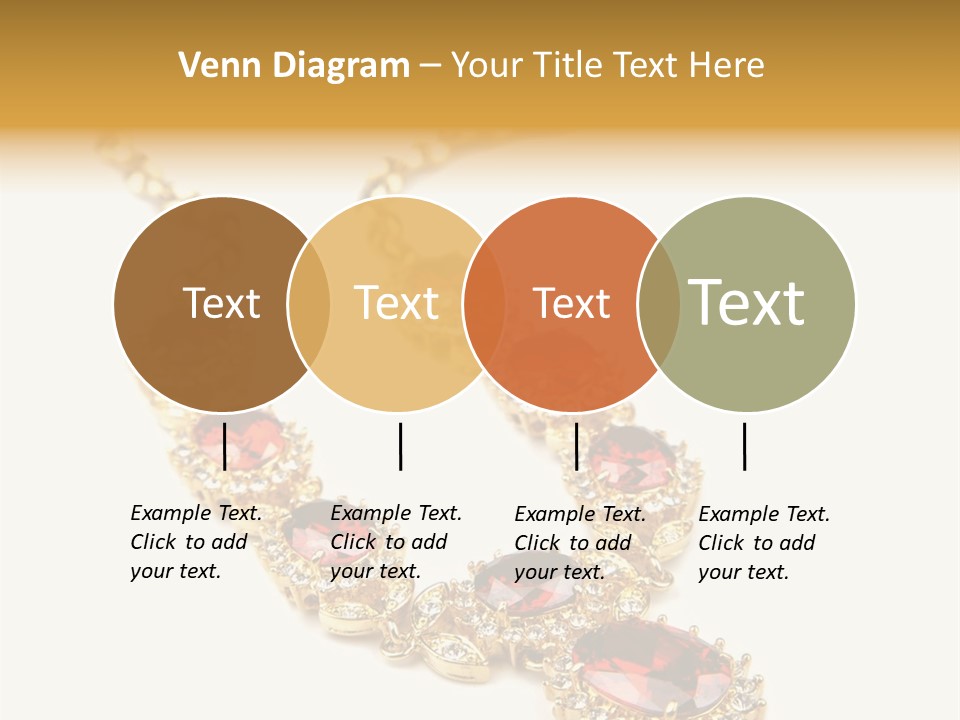 A Gold Necklace With Red Stones On A White Background PowerPoint Template