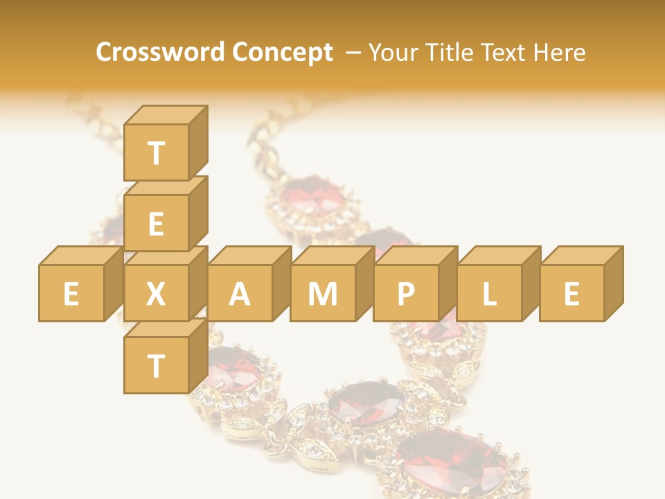 A Gold Necklace With Red Stones On A White Background PowerPoint Template