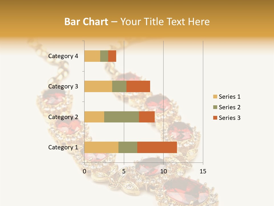 A Gold Necklace With Red Stones On A White Background PowerPoint Template