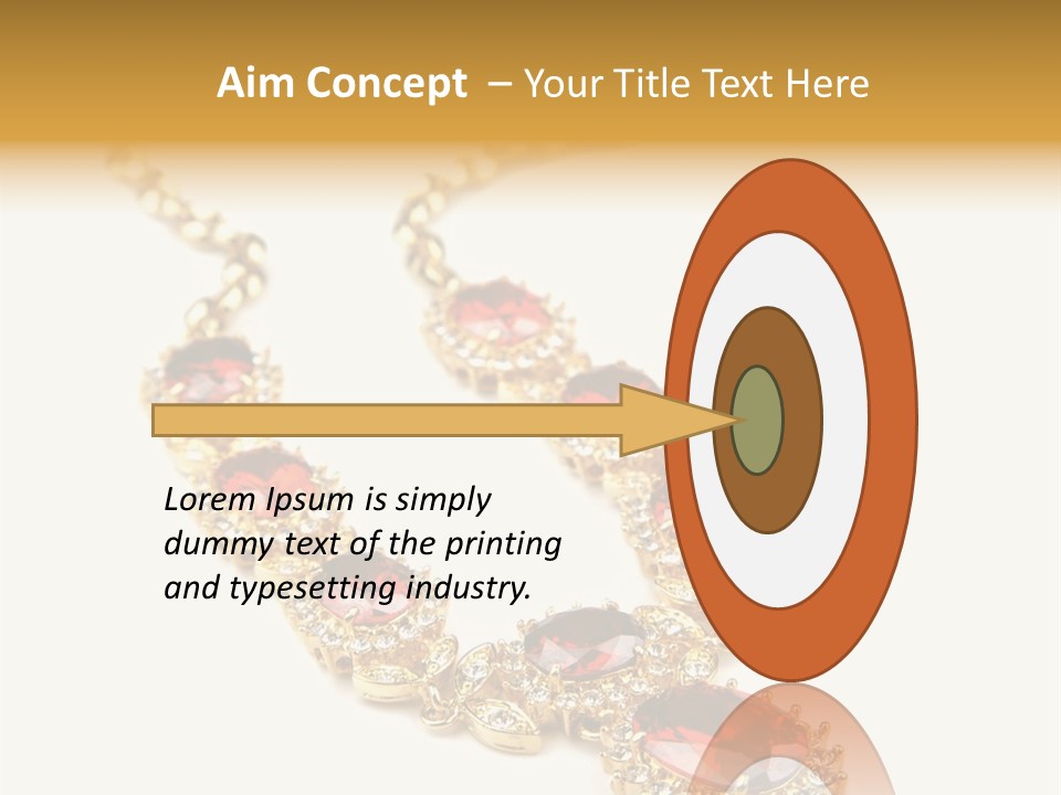 A Gold Necklace With Red Stones On A White Background PowerPoint Template