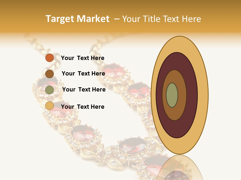 A Gold Necklace With Red Stones On A White Background PowerPoint Template