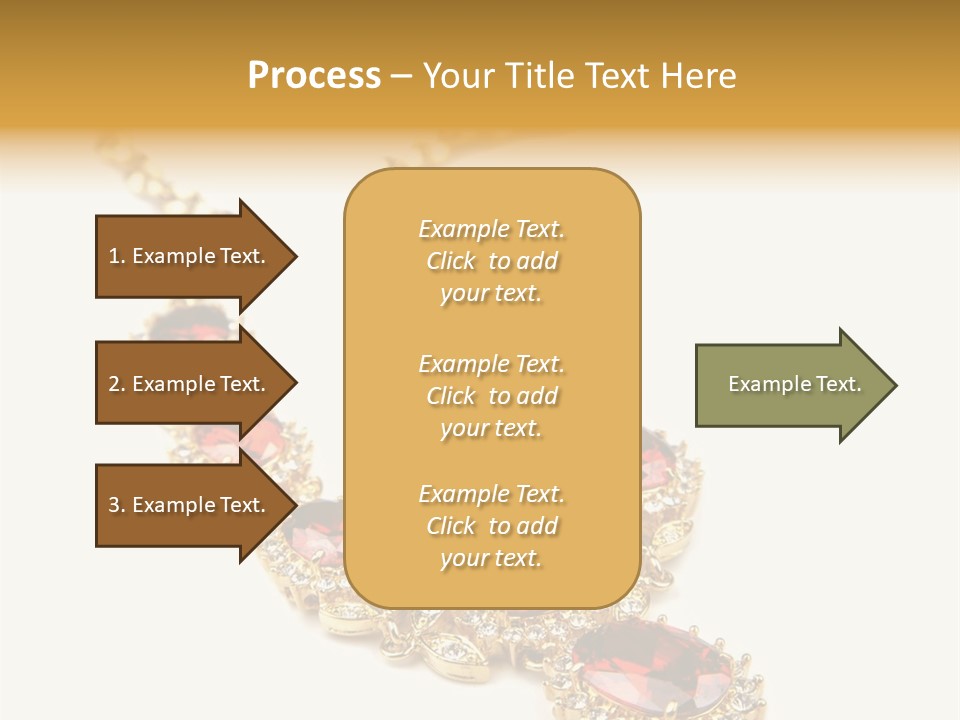 A Gold Necklace With Red Stones On A White Background PowerPoint Template