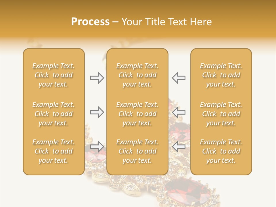 A Gold Necklace With Red Stones On A White Background PowerPoint Template