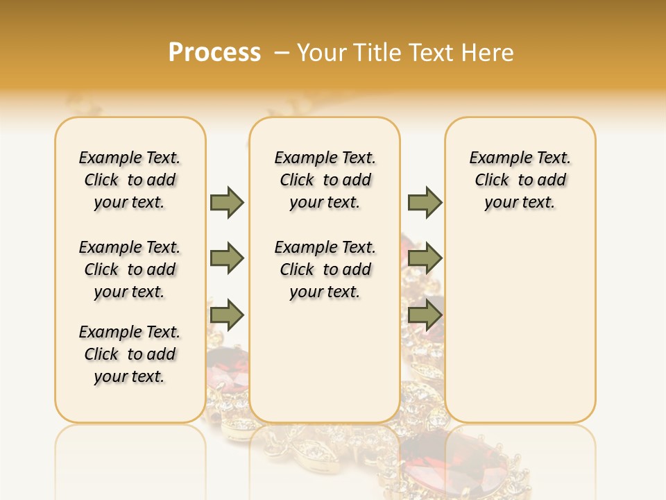 A Gold Necklace With Red Stones On A White Background PowerPoint Template