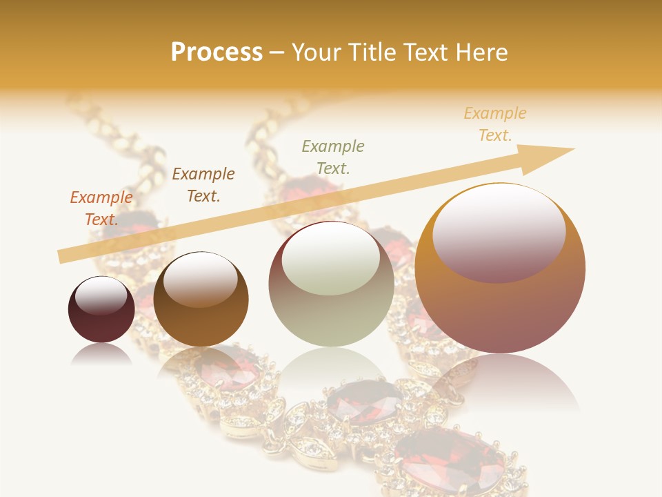 A Gold Necklace With Red Stones On A White Background PowerPoint Template